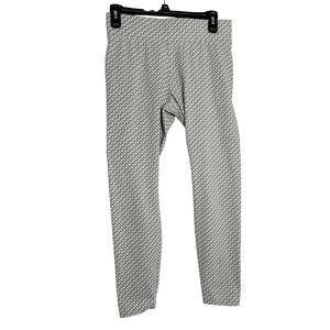 Tommy Hilfiger Women's Geometric‎ Print Leggings Size Medium Gray White